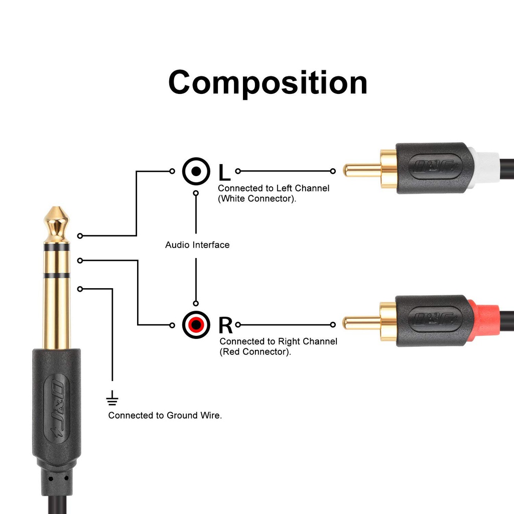 Jack to 2RCA Cable