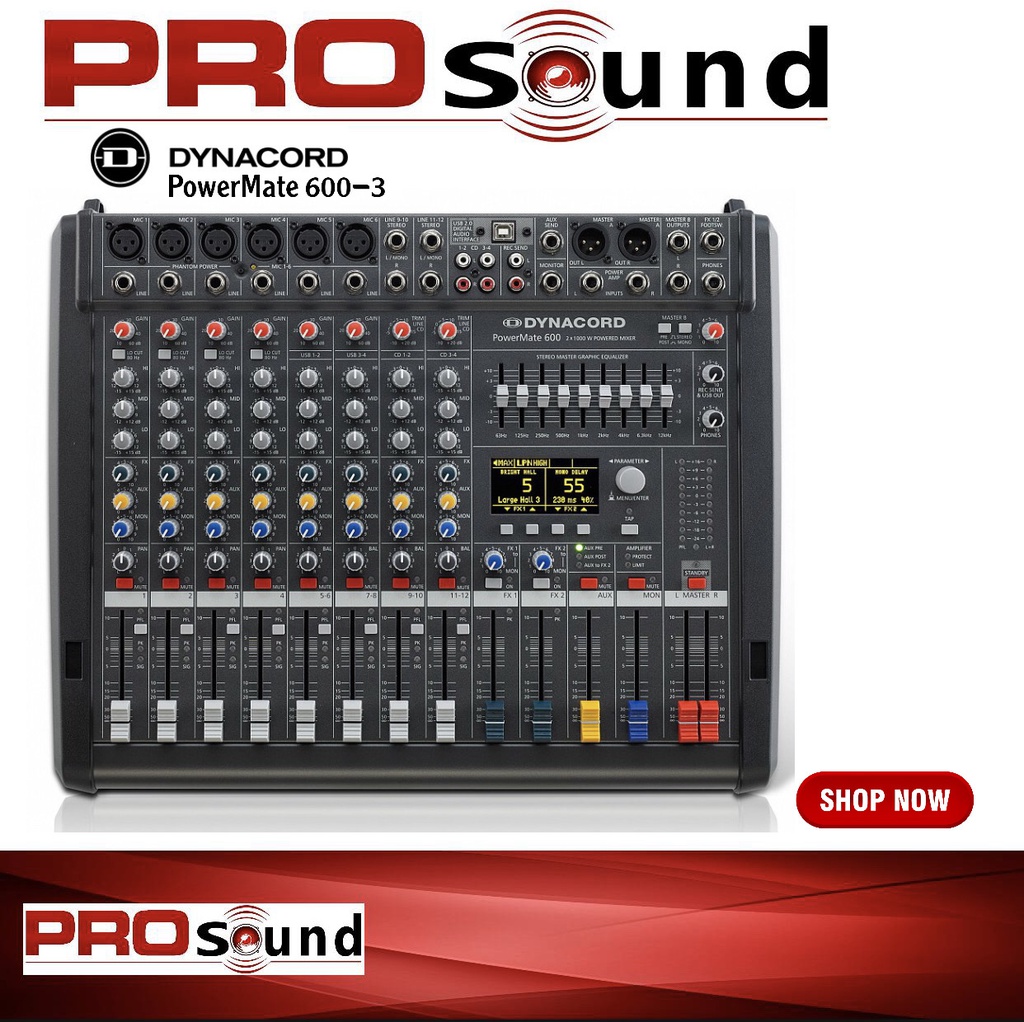 PowerMate 600-3 8‑channel compact power‑mixer