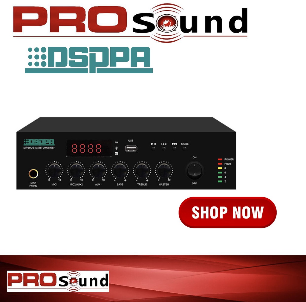 MP60UB Mini Digital Mixer Amplifier with USB &amp; Bluetooth