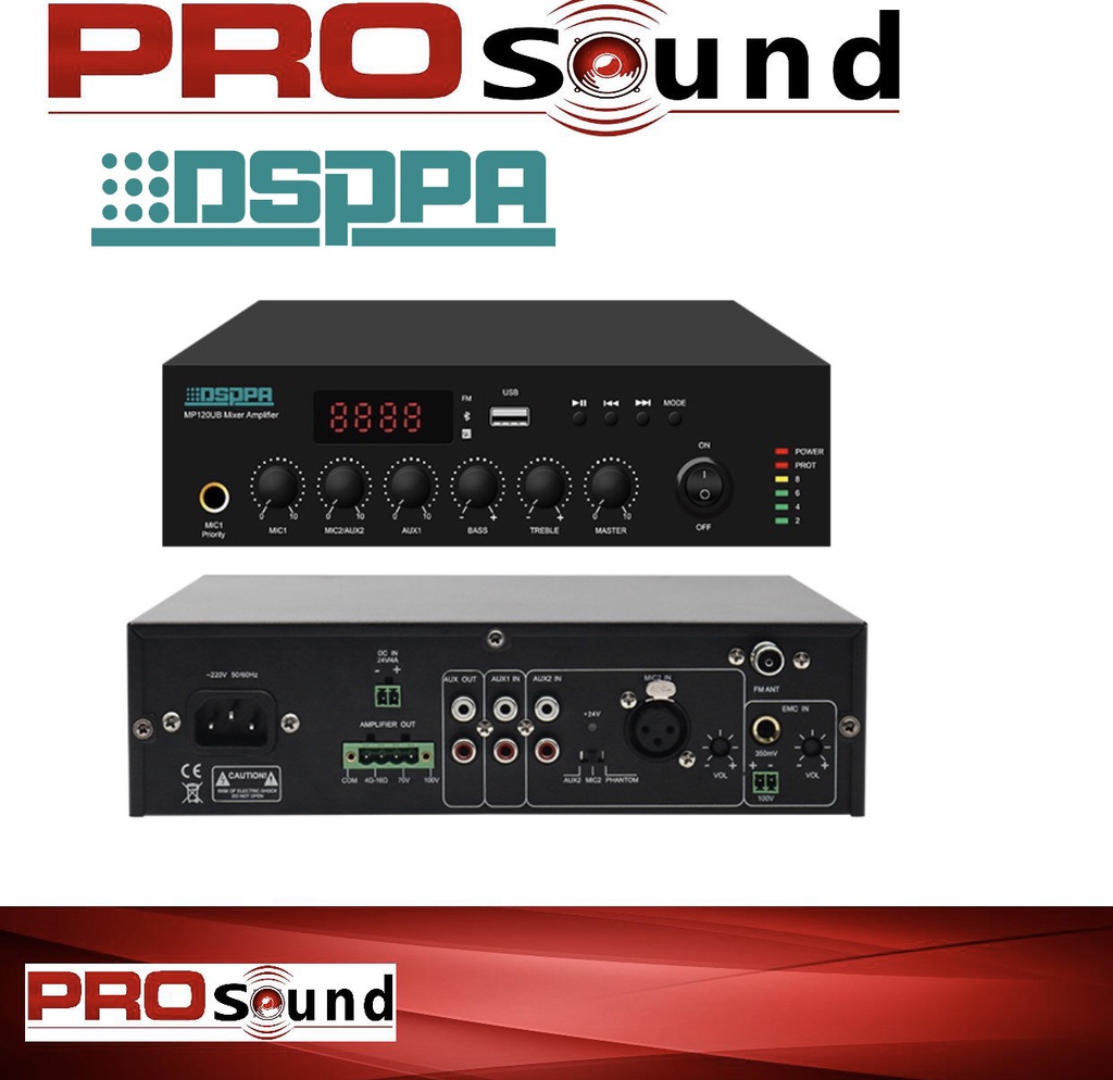 MP120UB Mini Digital Mixer Amplifier with USB &amp; Bluetooth